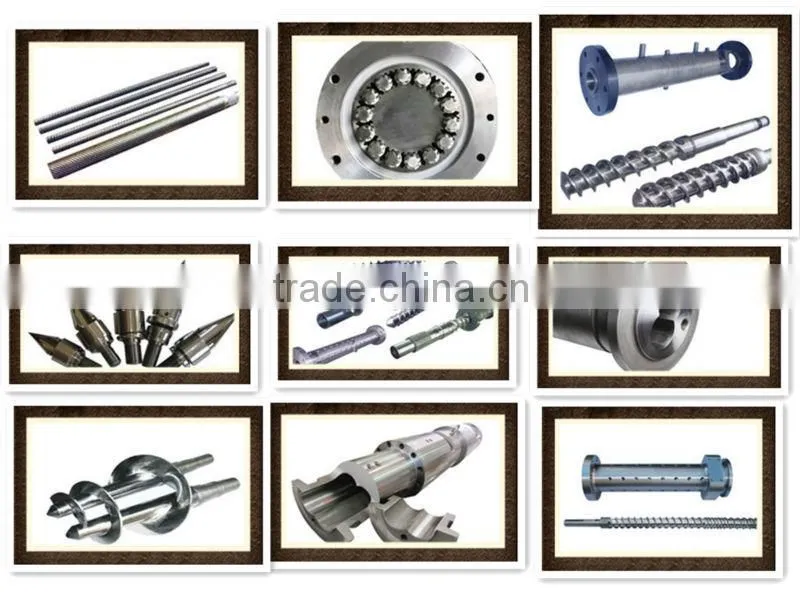 Wear and corrosion resistance conical twin screw and barrel for recycling