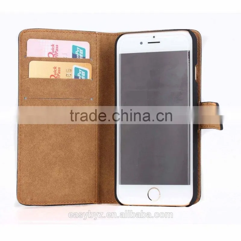 Factory Book Excellant Fold Flip Real Leather Cover Case for Apple iPhone 6 plus 5.5' inch