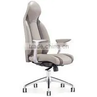 Ergonomic Swivel/Tilt White Chair Leather with Wheels