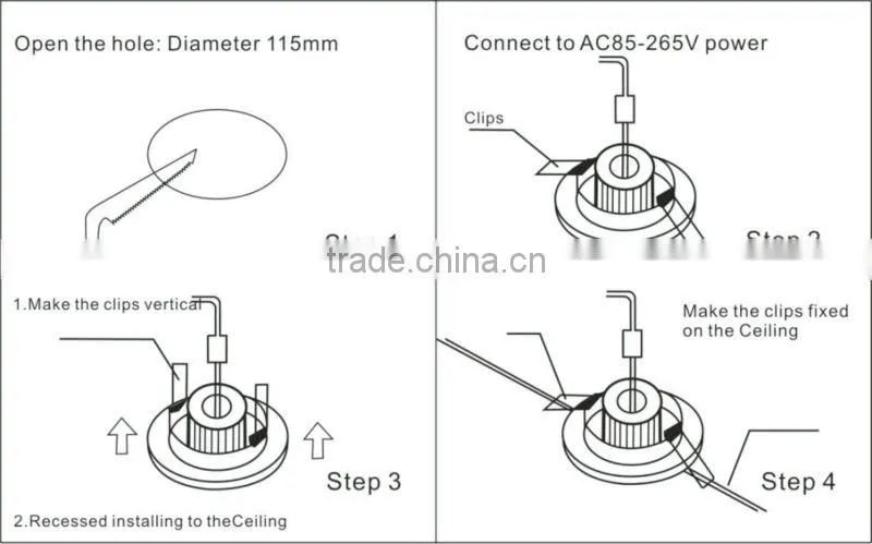 V0 Fire-proof CRI85 LED Downlight COB 10W ( Thermal conductivity: 2.6 , Sharp COB1215 )