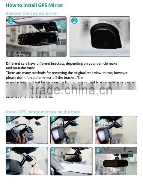 5inch Android mirror +car dvr+wifi+SIM card+GPS navigator+reverse camera diplay all in one rearview mirror