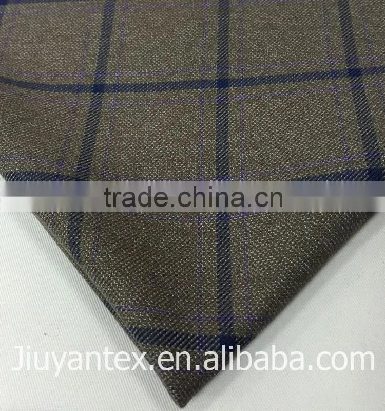 Hot selling Europe and America market tr twill classic checks design printed high quality men's suiting fabric
