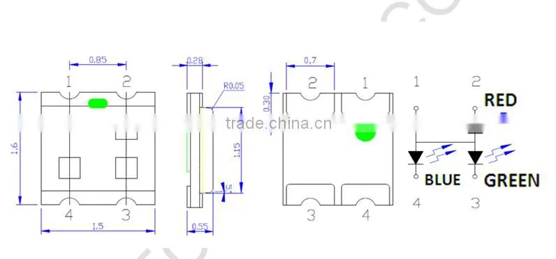 high quality good price 0603 rgb smd led