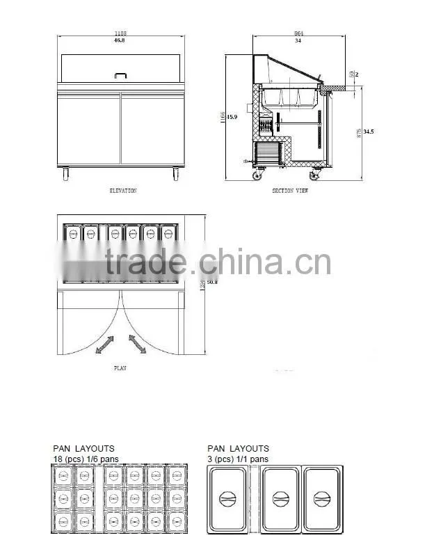 Salad refrigerator, under counter chiller_SCLM2