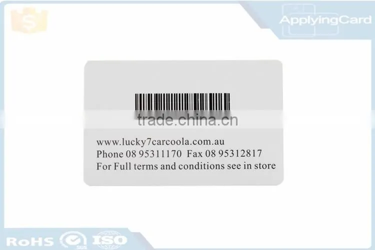 long distance Luggage Card for warehouse management nfc cards UHF plastic pvc rfid tag with printed barcode and poly bag