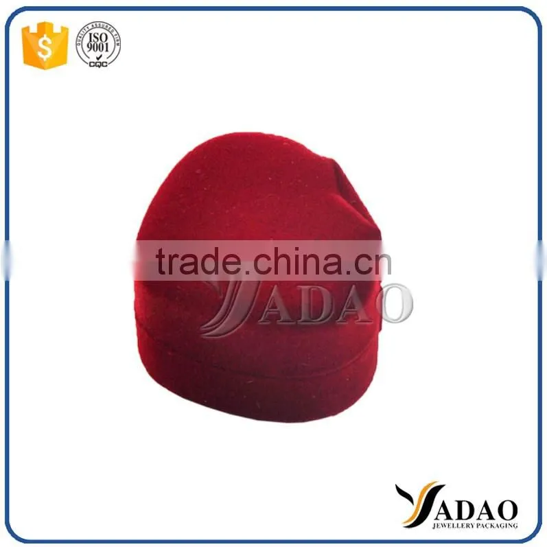 Fashion heart shape flocking jewelry packaging box wholesale
