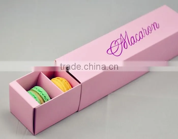 High quality fancy colored Macaron paper packaging box/ cake box