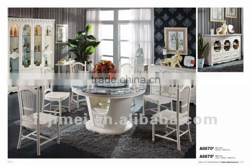 Modern marble top white dining table