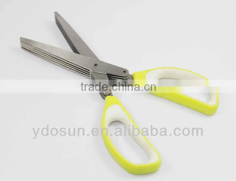 low cost multifunction 5 blade kitchen herb scissors