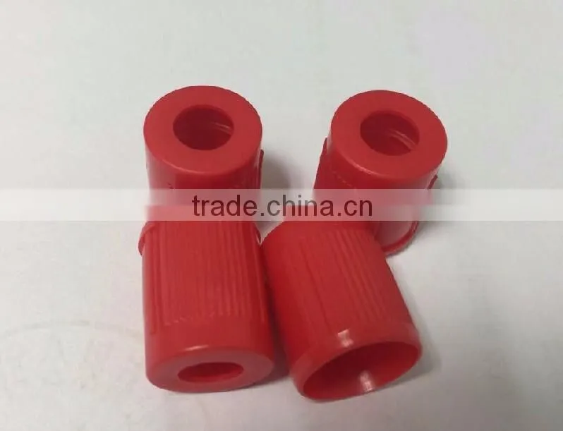 Plastic cap and rubber stopper for blood collection tube