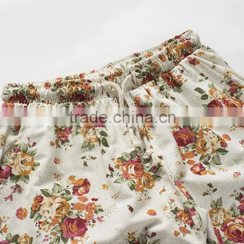 BLEND Mens FLORAL LINEN STRAIGHT FIT DRESS SHORTS