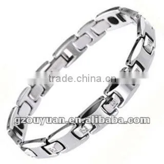 High polished magnetic tungsten bracelet, Faceted fashion tungsten bracelet