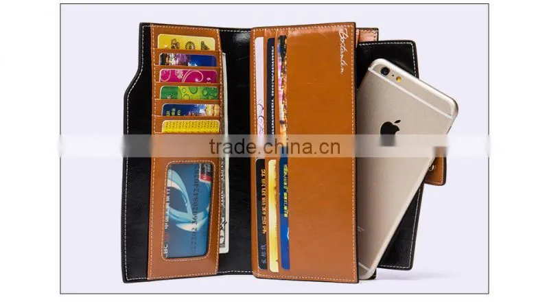 vintage leather long purse and wallet women clutches wallet wholesale