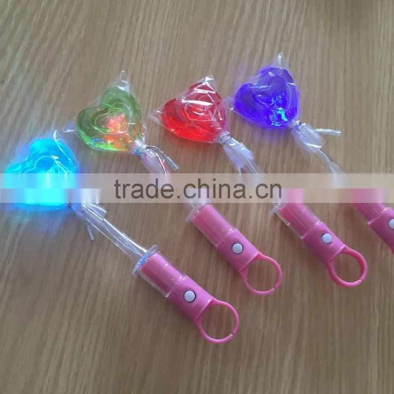 rose flower shape light up glow stick lollipop candy