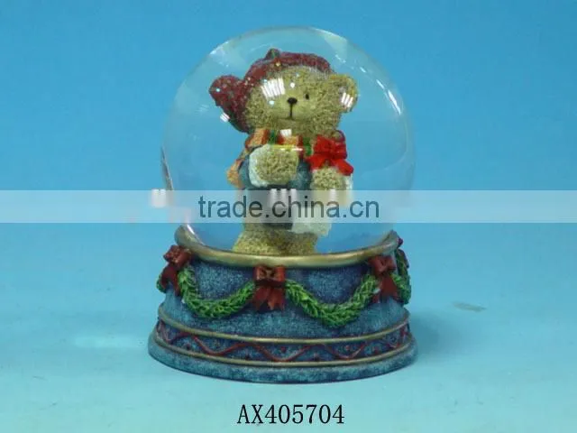 Customized music crystal glass snow ball for Christmas gift resin Craft / christmas glass snow ball