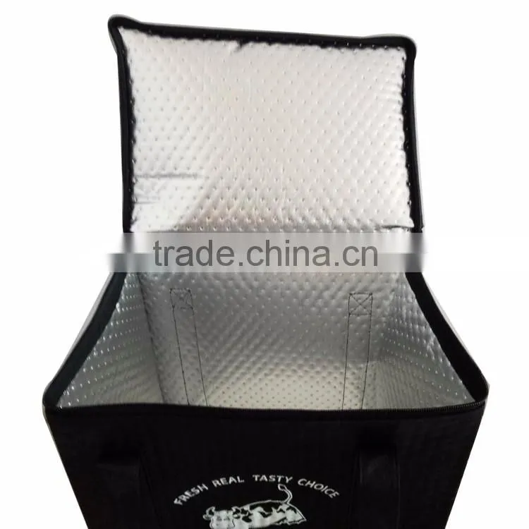 Ice beer can cooler bag for lunch/picnic trolley cooler bag with carrier and zipper