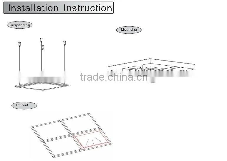 600mm*600mm 39W Customized Stain Super slim grille light