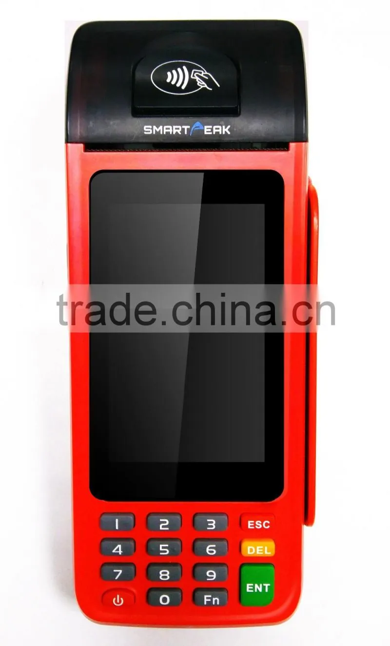 Andriod 4.4 operation system smart financial pos with 5700mAh large capacity lithium battery and EMV certificate