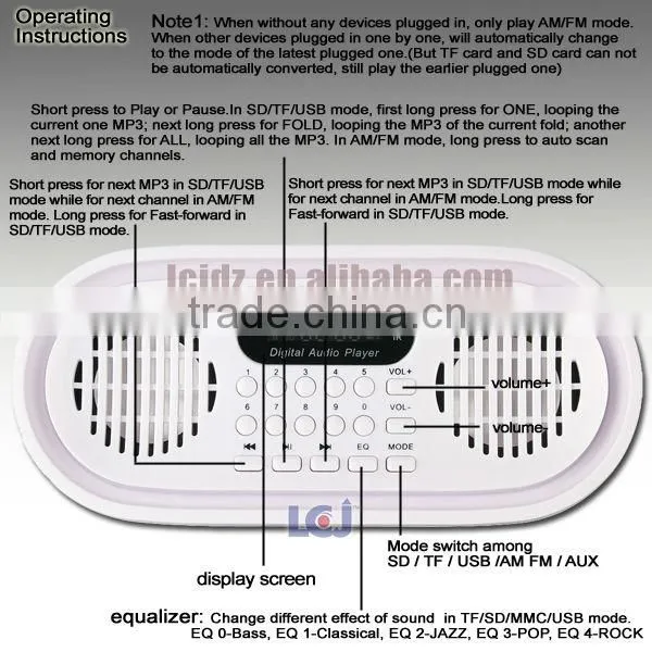Hot portable studio speakers with fm am radio mp3 player