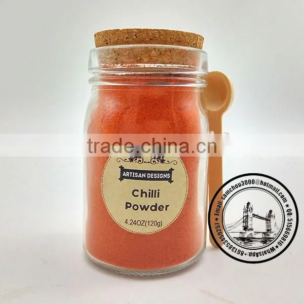 250ML 8.5OZ Glass Jar With Long Woodern Spoon For Salt Spices Seasoning Mixes