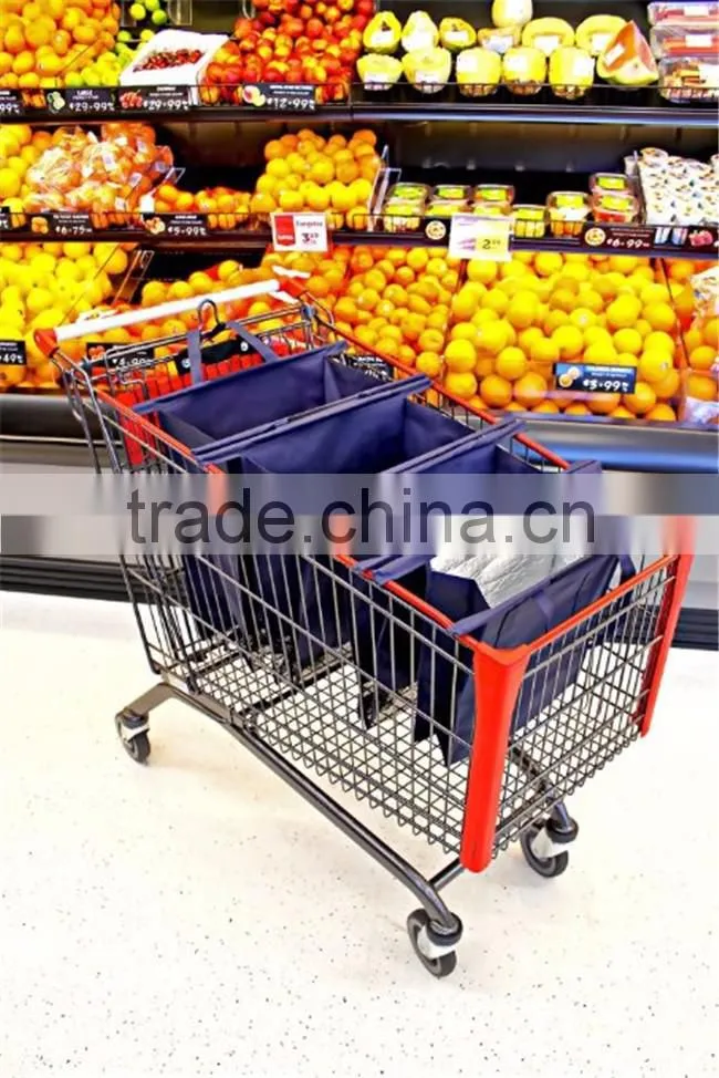 Insulated conveniently detachable shopping cart bag