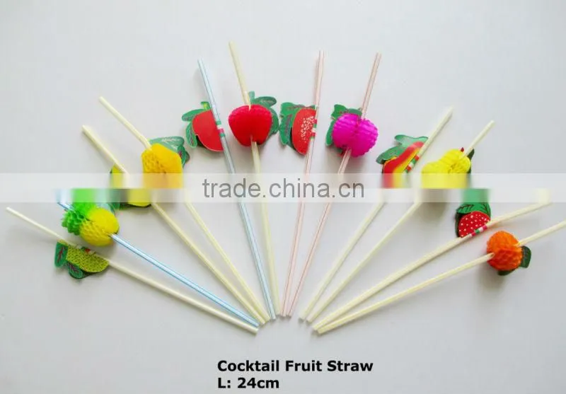Plastic straw (with peach)