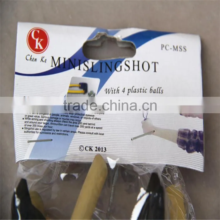 2016 Wholesale Mini Slingshot With 4 Plastic Balls Mini Hunting Toys kids slingshot toy