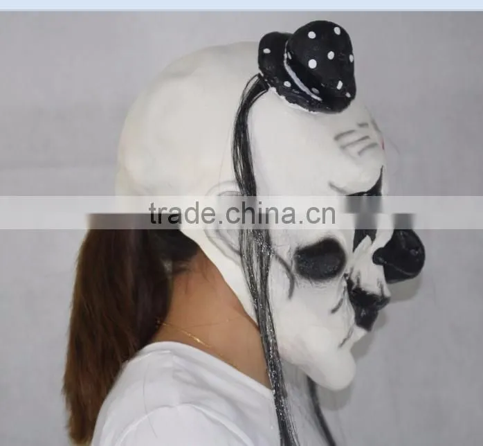 New Hallween Party Latex Mask Clown Mask Horror Black Nose with Hat