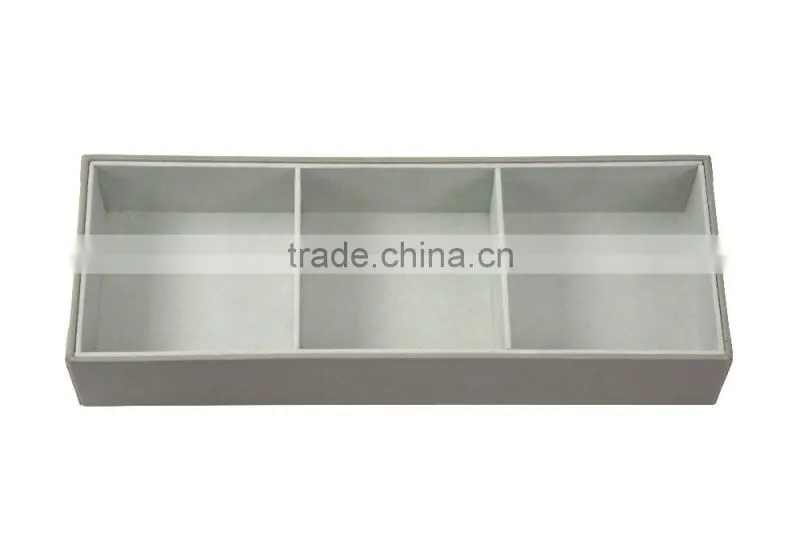 Faux Leather International 3-Compartment Organizer Tray, Drawer Organizer