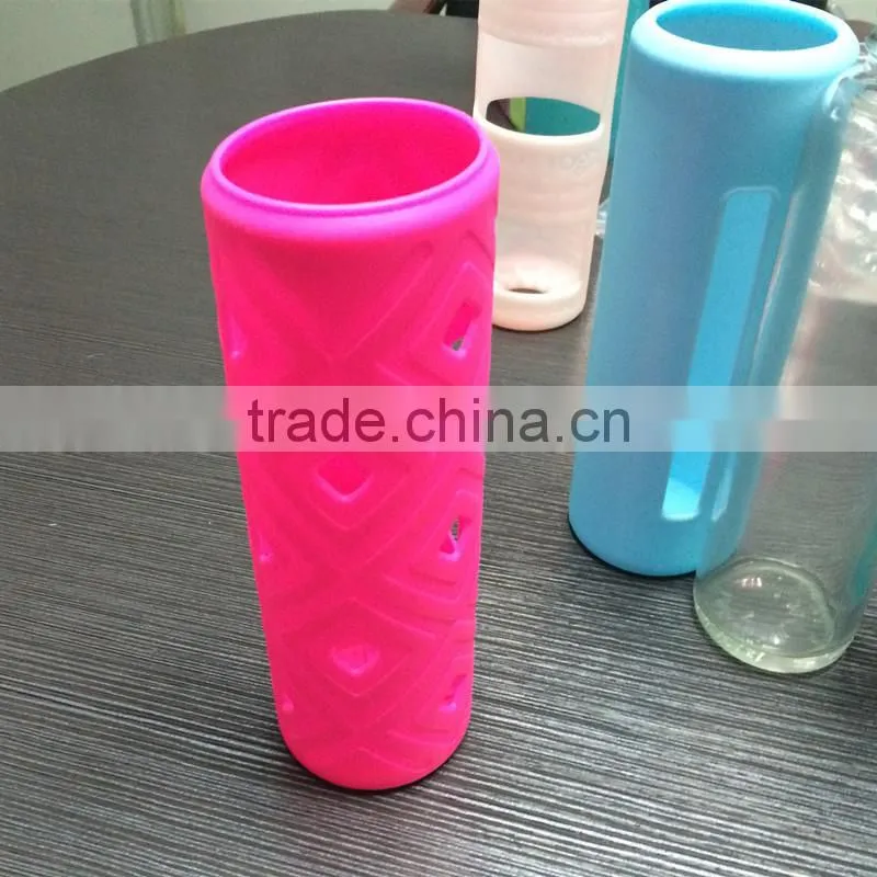 Wholesale OEM food grade 100% eco-friendly silicon protective shell for glass bottle, baby bottle, coffee cups