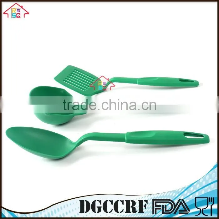 NBRSC high heat resistant Nylon utensil set of 3 kitchen cooking tools Ladle Slotted Turner Spoon