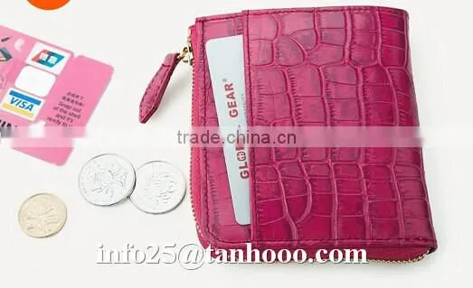 Sexy clip/crocodile leather women purse/leather coin bag