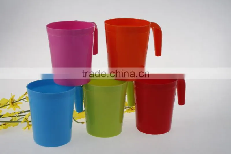 Novelty Colorful Cheap Plastic Hard Drinking Cup With Handle