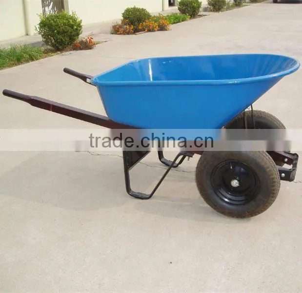 200kg heavy duty two wheel wooden handle wheelbarrow