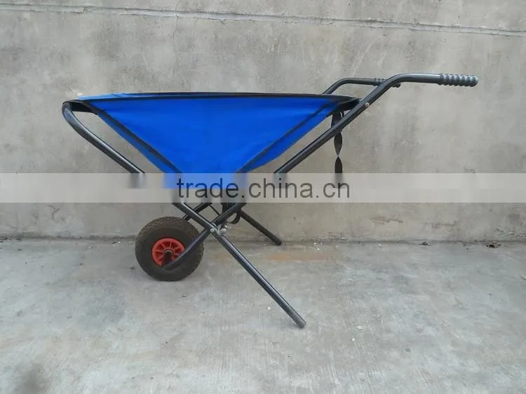 2016 hot selling folding fabric wheelbarrow used for lightweight stuff