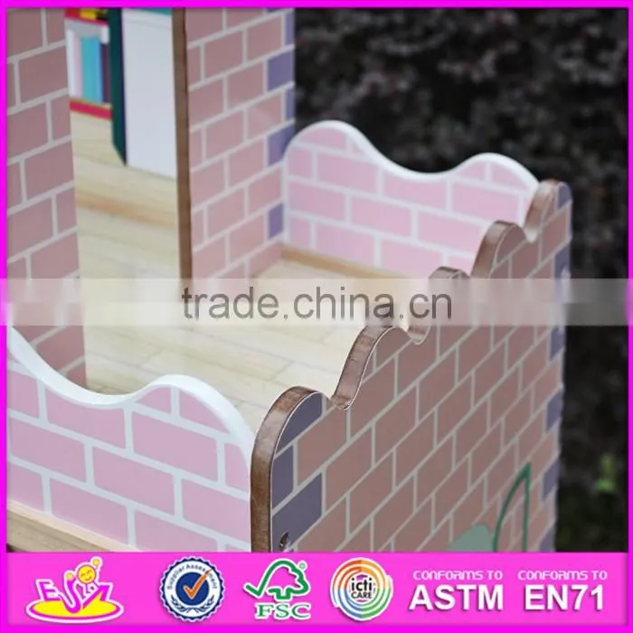 2017 New products lovely children wooden large dolls house W06A037