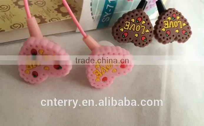 high quality popular loving heart style In-Ear Stereo Earbuds,earphones