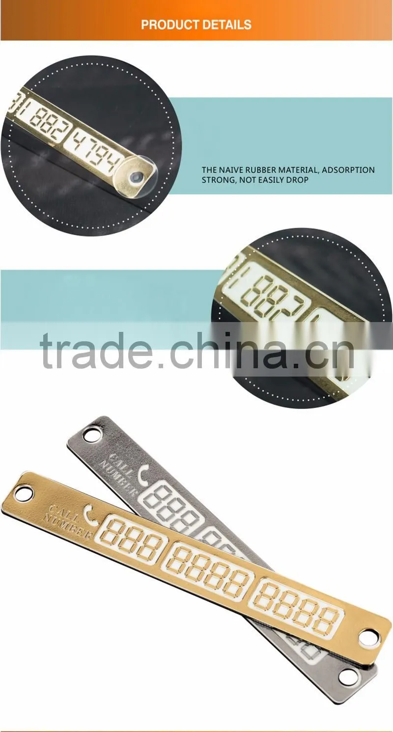 Temporary Car Parking Card Telephone Number Card Notification Night Light Sucker Plate Car Styling Phone Number Card