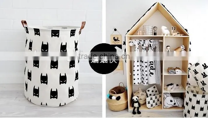 Hotselling Best Quality Canvas Laundry Basket Collapsible Kids Art Storage Boxes With Handle