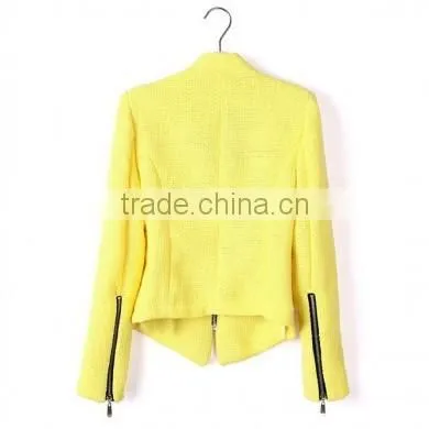 White /Black Fashion Womens Coat Sexy Ladies Zipper Irregular Blazer Jacket Suit
