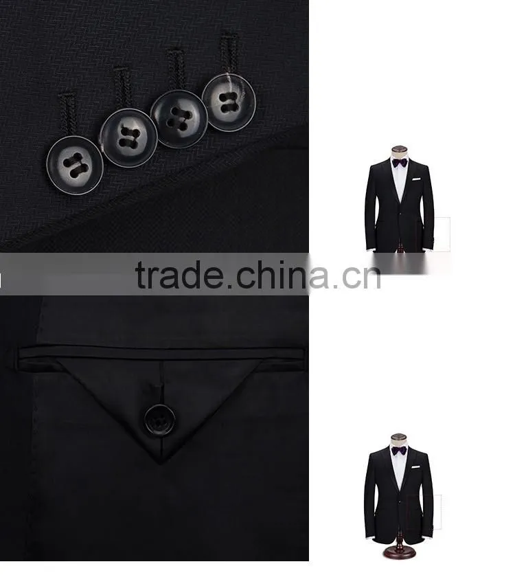 2015 classic style bulk wholesale men's wedding suits black suit & uniform for business & party