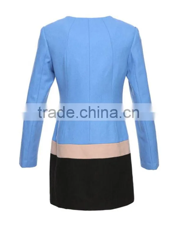 Ladies elegant slim fit light blue coat