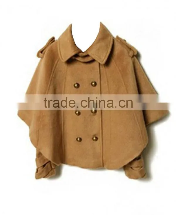 ladies double breasted cloak style korean coat