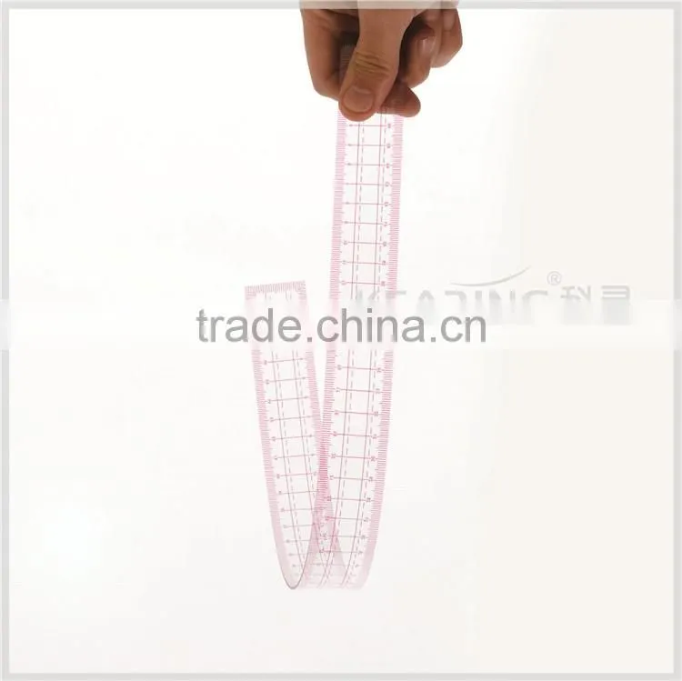Kearing Flexible Plastic 50cm Pattern Grading Ruler High Quality Metric Fashion Design Ruler # 8008