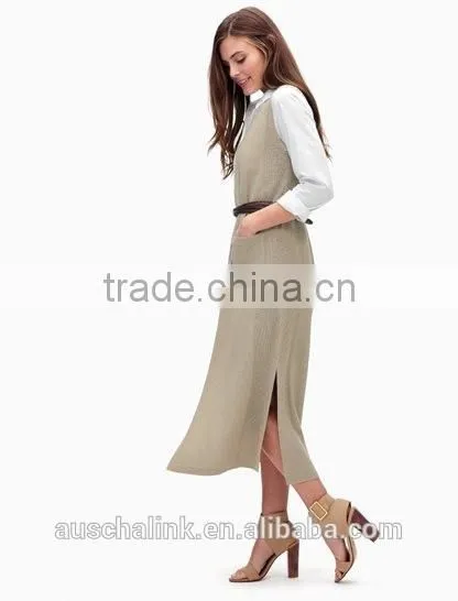 new fashion ladies chic sleeveless belted long vest wholesale