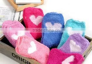 knitted thick feather beautiful girl warm home socks