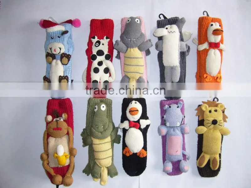 Unisex home sweater slipper hand socks with animal design