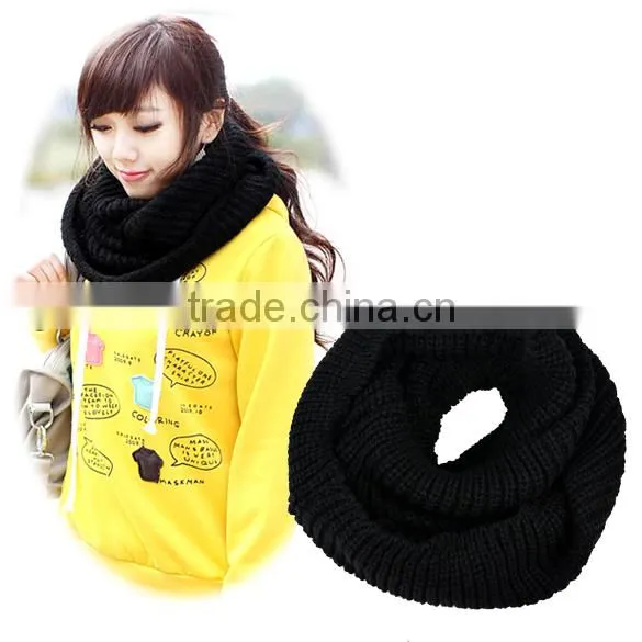 Winter Lady Warmer Knitting Loop Hood Neck Circle Cowl Wool Scarf 8016
