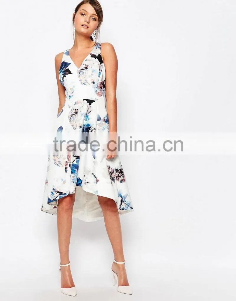 Hot selling new collection comfortable floral print casual dress for women