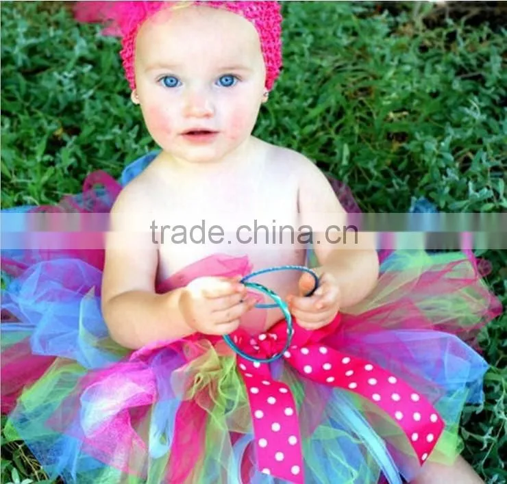 2015 super fluffy purple with Turquoise blue kids parth birthday pettiskirt tutu